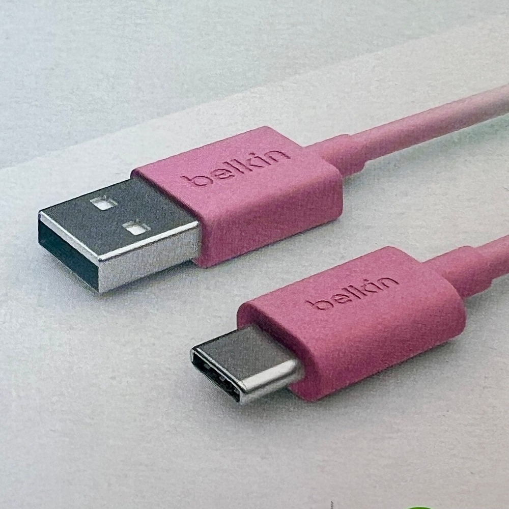 Belkin USB-C to USB-A Cable Unisex 6ft Pink New Durable Charging Sync F2CU032 - Picture 2 of 11
